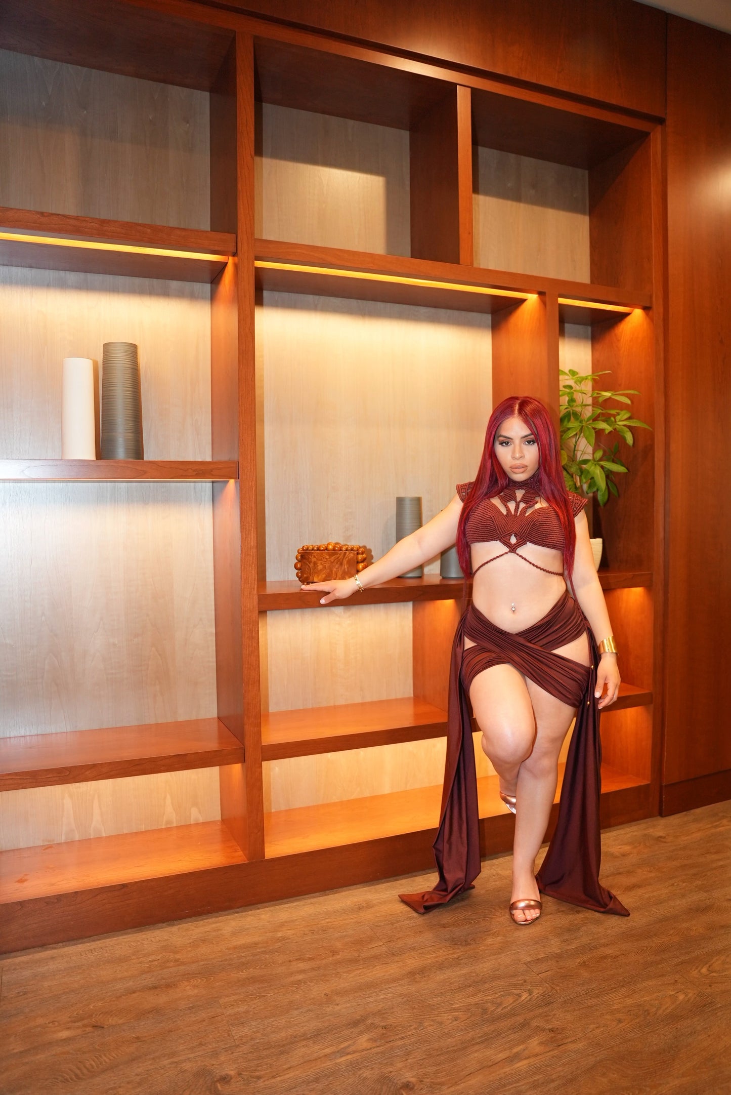 Amira Draped Wrap Skirt Set